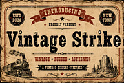 Vintage Strike, a Slab Serif Font by Wow Magic (Thumbnail 1 of 5)