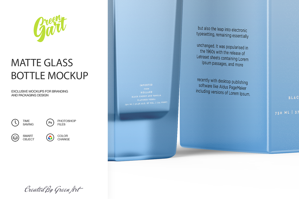 2 PSD Matte Vodka Botle Mockup, a Product Mockup by Green Art (Photo 7 of 7)