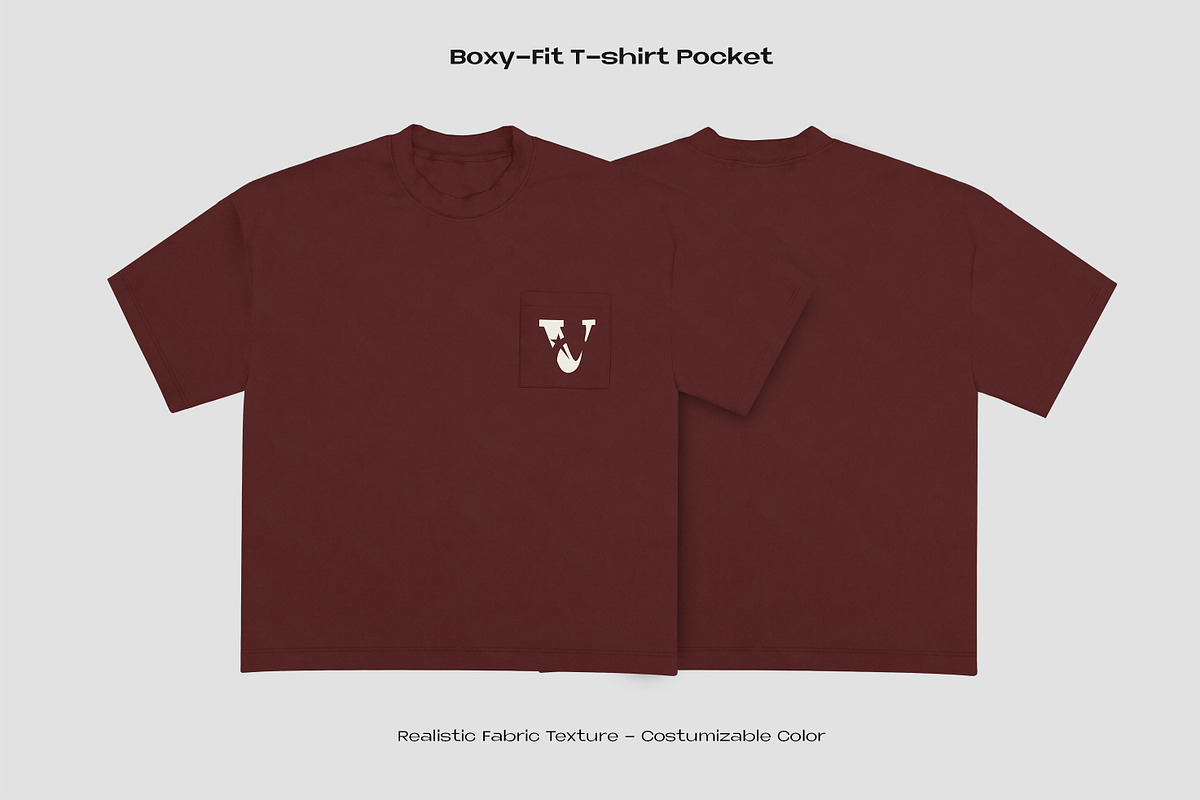 BOXY FIT T-SHIRT POCKET MOCKUP, an Apparel Mockup by Voyage Studio (Photo 1 of 4)
