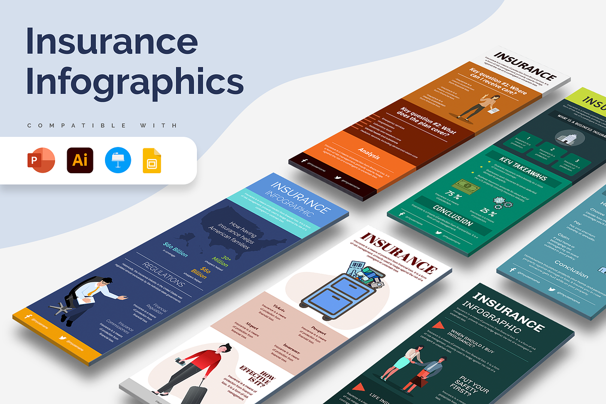 Insurance Infographic Templates, a Presentation Template by Slidesmash