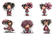 Whimsical Spring Girl Clipart, an Illustration by CreationArt (Thumbnail 6 of 7)