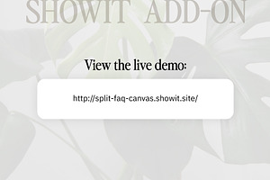 Split FAQ Showit Template Canvas