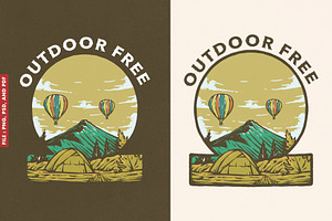 Outdoor Free Badge Illustration