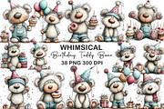 Whimsical Birthday Teddy Bear Clipar, an Illustration by CraftArtStudio (Thumbnail 1 of 6)