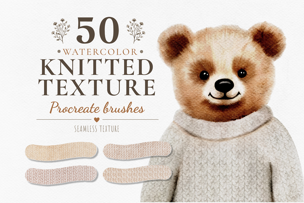 Procreate Watercolor Knitted Brushes, a Brush Add-On by HopeArtIllustration (Photo 1 of 6)
