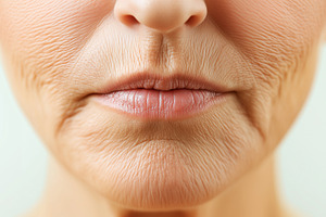 Close up of elderly woman's mouth, a Beauty & Fashion Photo by MistyDay