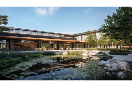facility clinic hospital building ai, a Background Photo by pikepicture