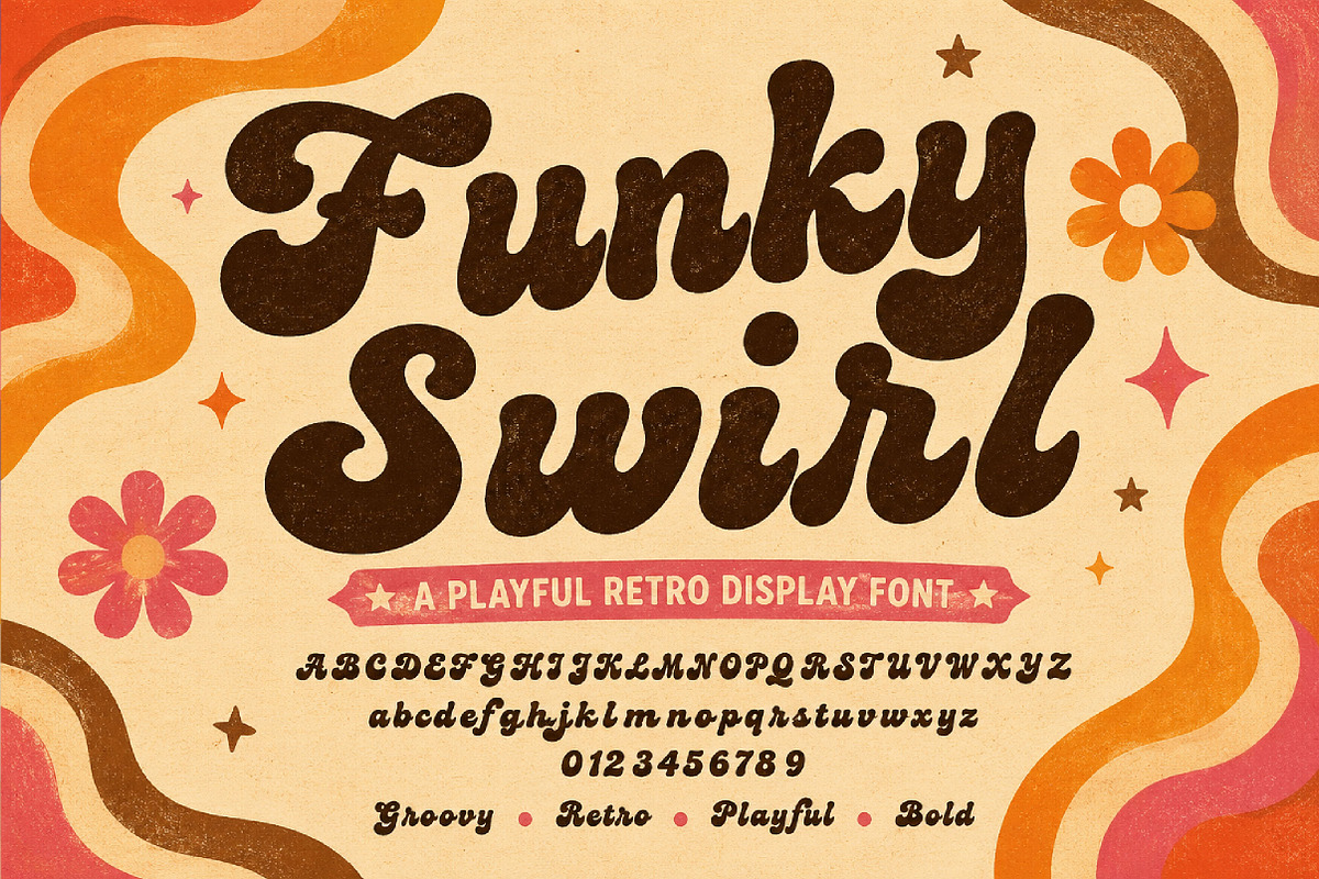 Funky Swirl, a Script Font by Wow Magic (Photo 3 of 5)
