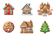 Gingerbread Houses Clipart, an Illustration by SinaCreation (Thumbnail 5 of 7)