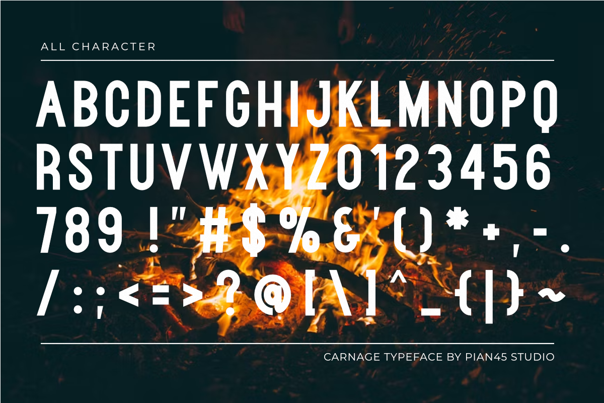 Carnage - Bold Condensed Sans Font, a Sans Serif Font by Pian45 Studio (Photo 4 of 6)