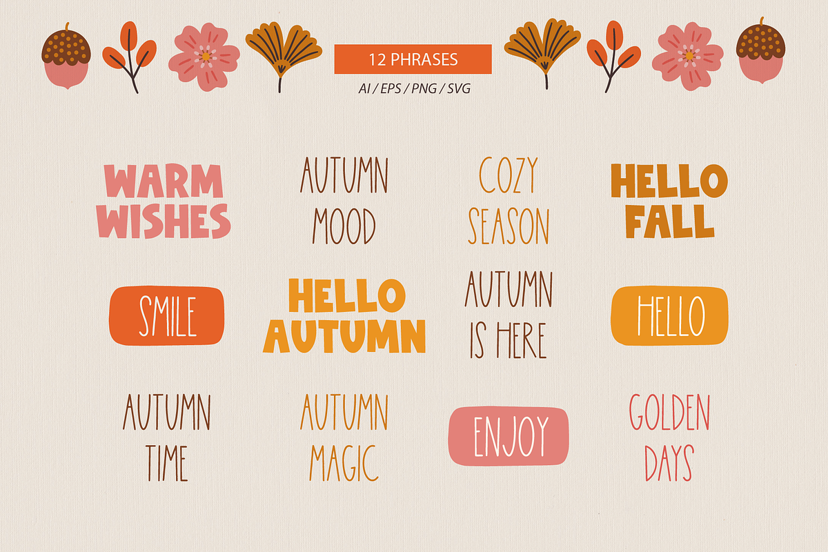 Autumn Leaves Kit, a Seasonal Illustration by miumiu (Photo 6 of 15)