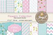 Floral Digital Paper, a Pattern Graphic by JennyL Designs (Thumbnail 1 of 2)