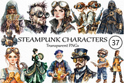 Premium Steampunk Characters PNG, an Illustration by Craft Nest (Thumbnail 1 of 4)