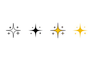Black and yellow sparkle set. Signs, an Object Illustration by skripnikbb