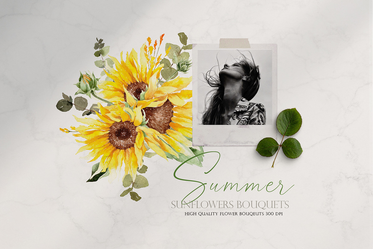 Watercolor flower - Summer Sunflower, an Illustration by Beigetime (Photo 2 of 9)