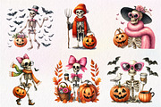 Funny Halloween Skeleton Clipart, an Illustration by CreationArt (Thumbnail 5 of 5)