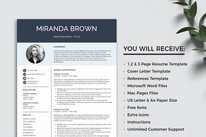 Resume With Photo / CV Template