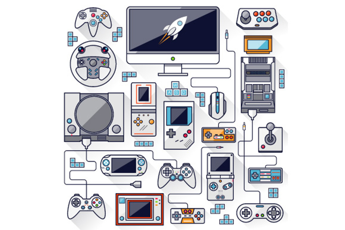 Game Devices in Flat Style, a Templates & Theme by karnofff (Photo 3 of 5)