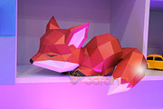 3D Fox Sleepy On The Moon Papercraft, a Templates & Theme by 3Dfancy (Thumbnail 4 of 4)