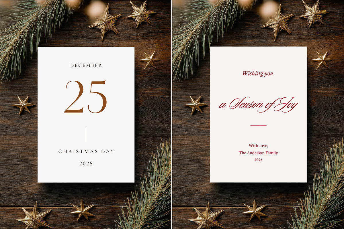 Rustic Christmas Invitation Mockup, an Advertising Mockup by Serenefeeling (Photo 2 of 7)