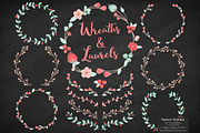 Mint & Coral Vector Flower Wreaths, an Illustration by Amanda Ilkov (Thumbnail 2 of 3)