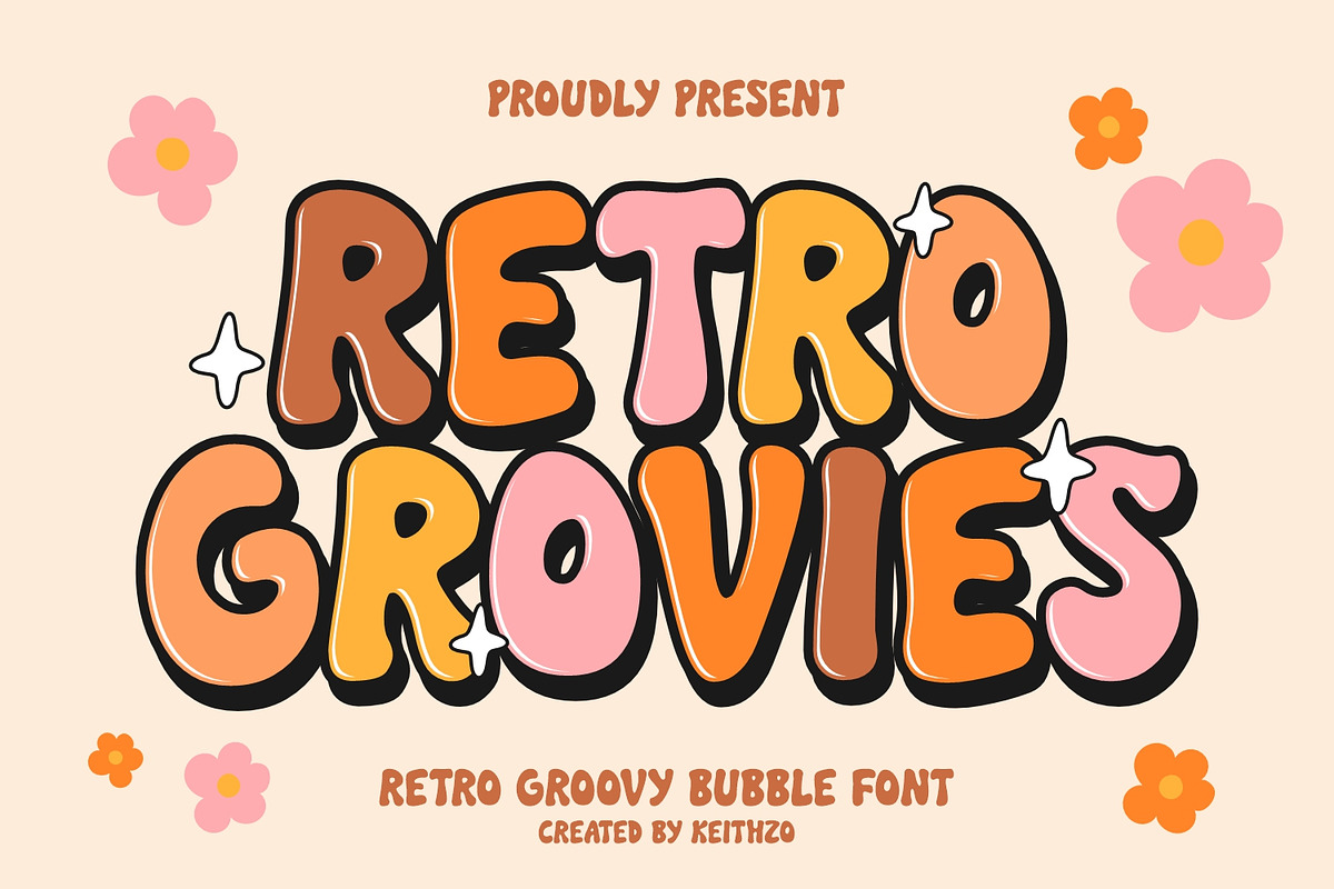 Retro groovies - Retro Font, a Handwritten Font by Keithzo (Photo 1 of 7)