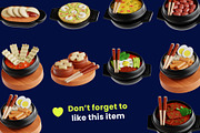 Korean Food 3D Icon Pack, a Food & Drink 3D Model by orenjidesign (Thumbnail 8 of 8)