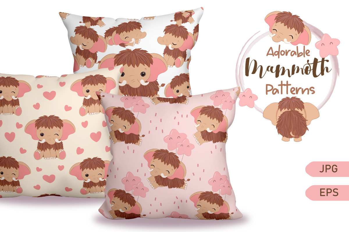 Cute Little Mammoth Patterns Set