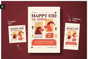 Minimal Creative Eid Al Adha Flyer, a Flyer Template by Neermana