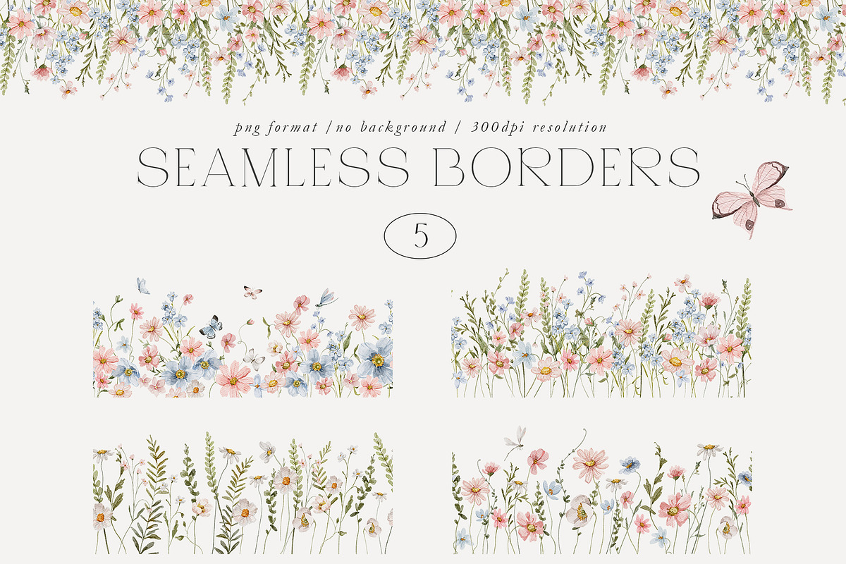 Watercolor Tiny Meadow, a Decorative Illustration by AleksaArt (Photo 4 of 13)