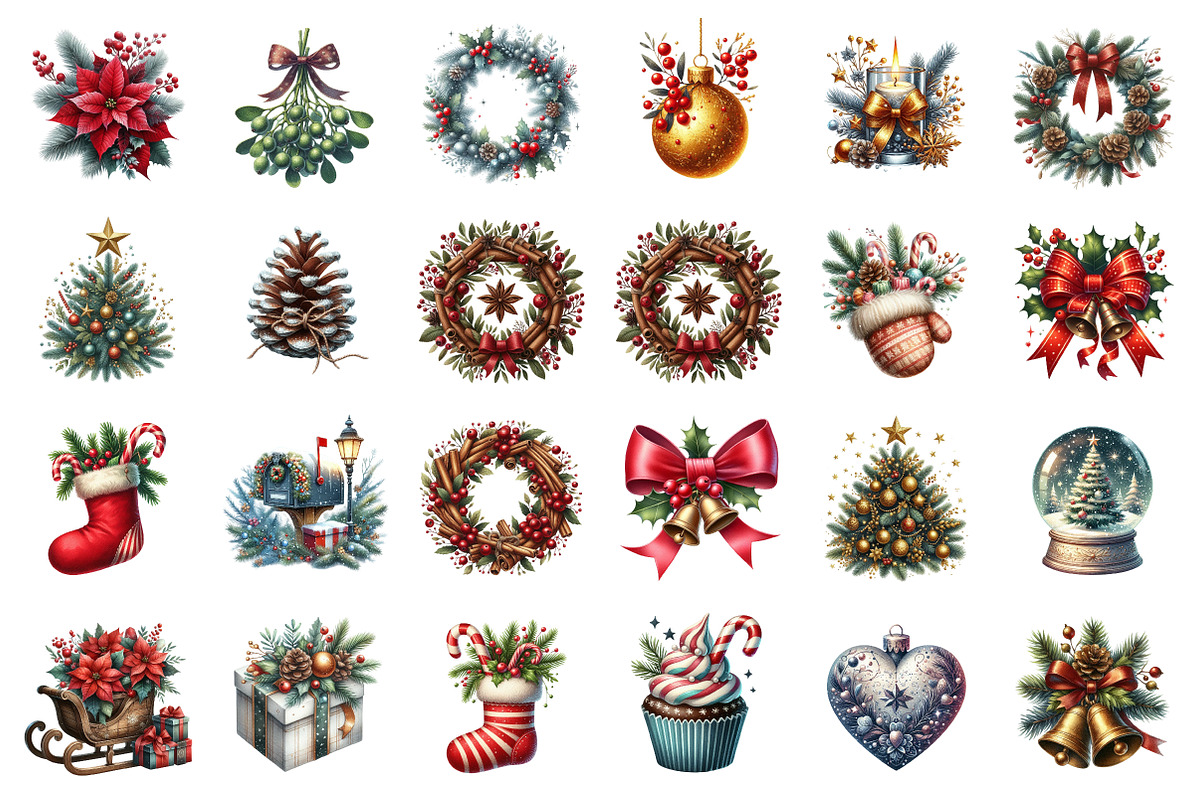 Christmas Clipart Png, an Illustration by SinaCreation (Photo 2 of 5)