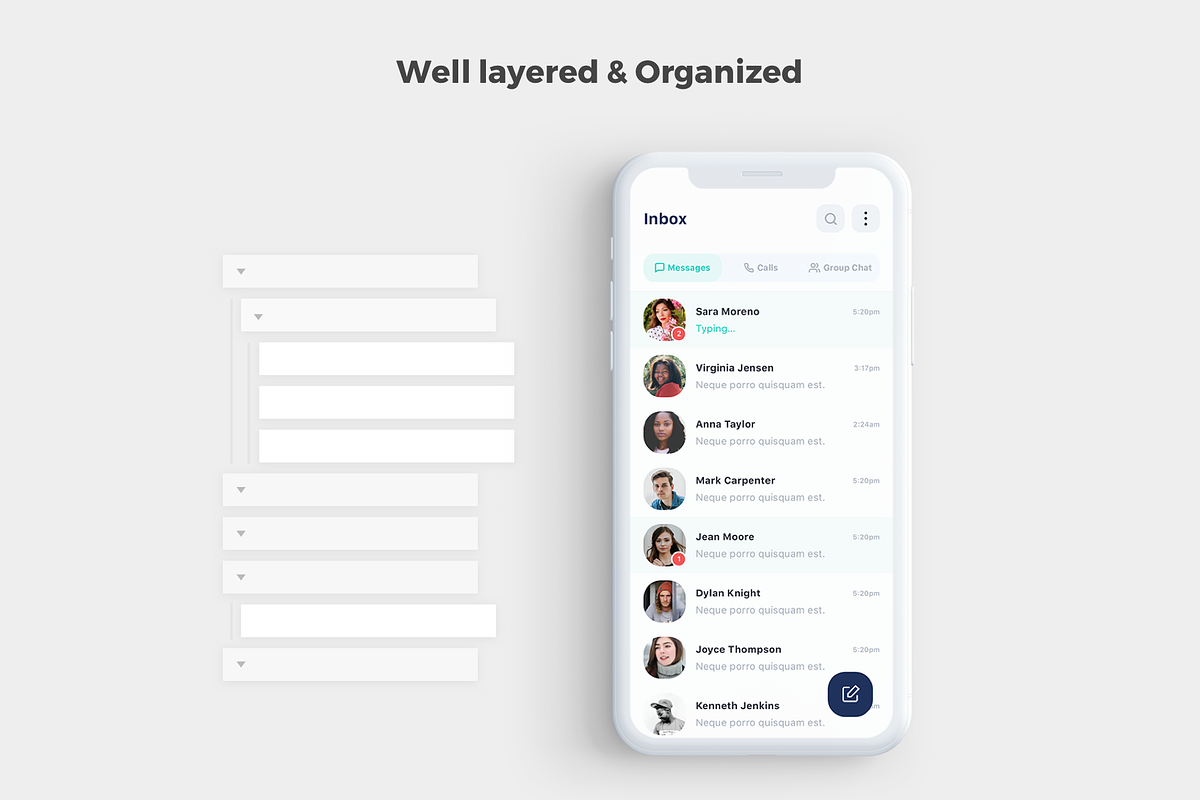 Mesene- Message Ui Kit Mobile App, an UI Kit Template by uicube (Photo 3 of 4)