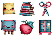 Cute School Clipart, a Seasonal Illustration by CreationArt (Thumbnail 4 of 5)