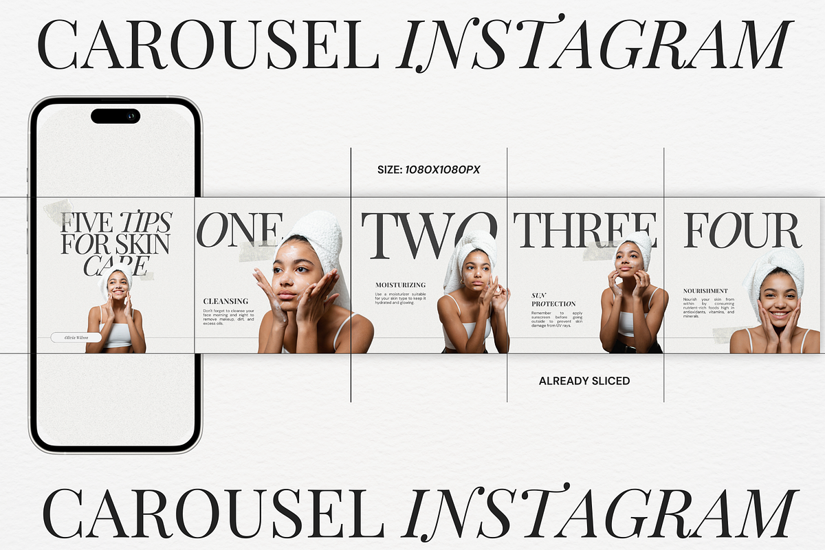 Skin Care Beauty Instagram Templates, a Social Media Template by Aesthetic Design Studio (Photo 7 of 9)