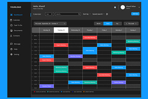 Weekly Calendar, Week Task Dashboard, an UI Kit Template by nagaredesignstudio