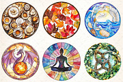 Stained Glass Sublimation Clipart, an Illustration by DreamCafeArt (Thumbnail 2 of 9)