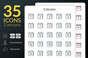 Calendar Icons, an Outline Icon by Kalash (Thumbnail 1 of 2)
