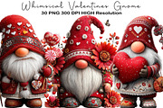 Whimsical Valentines Gnome Clipart, an Illustration by Black Bird Studio (Thumbnail 1 of 6)