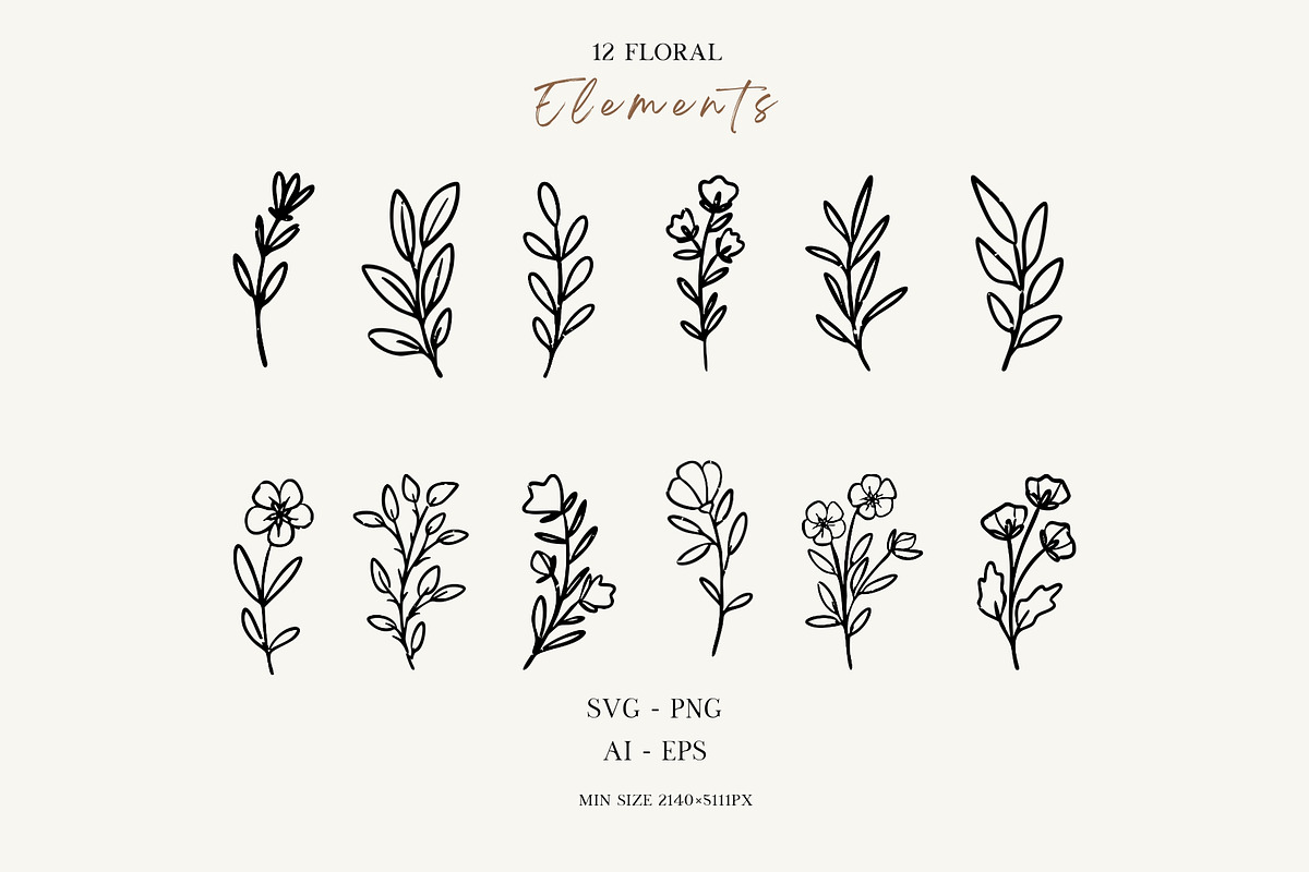Line Art Cute Geese & Florals, an Animal Illustration by Jenteva Art (Photo 15 of 16)