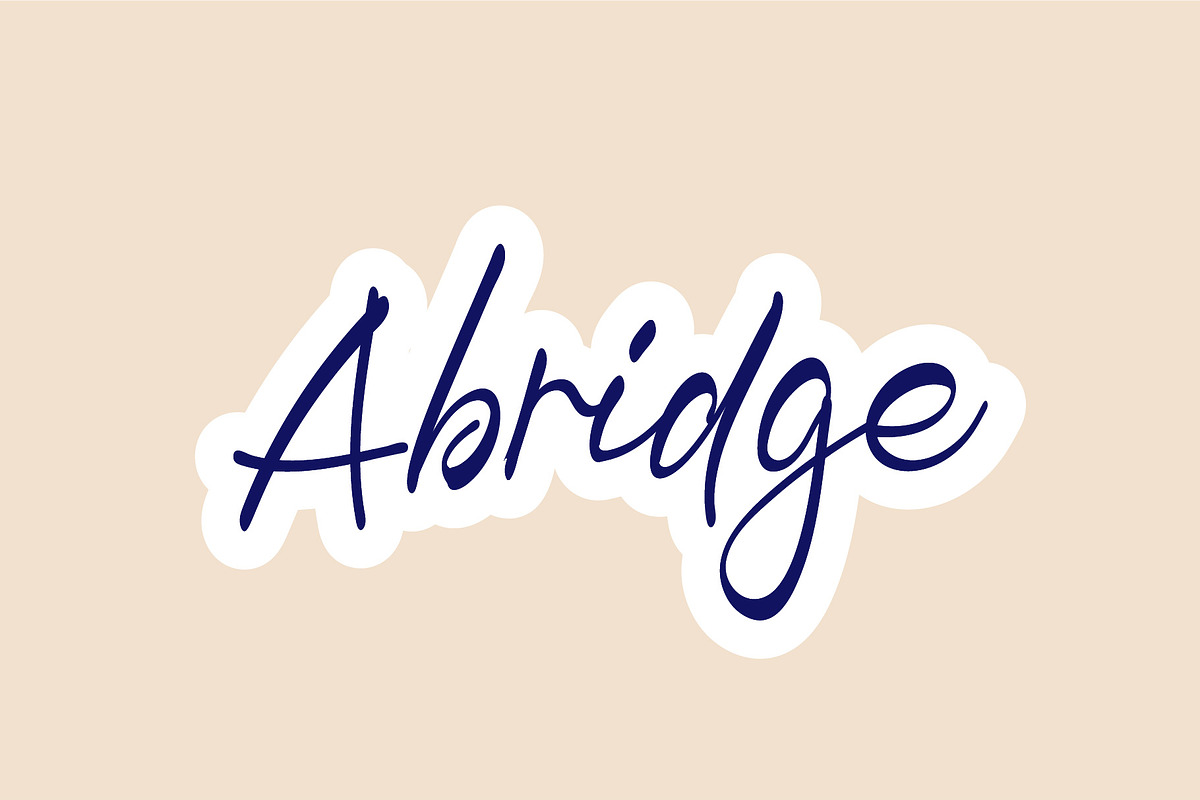 Abridge - Handwritten Font, a Script Font by Fonteca
