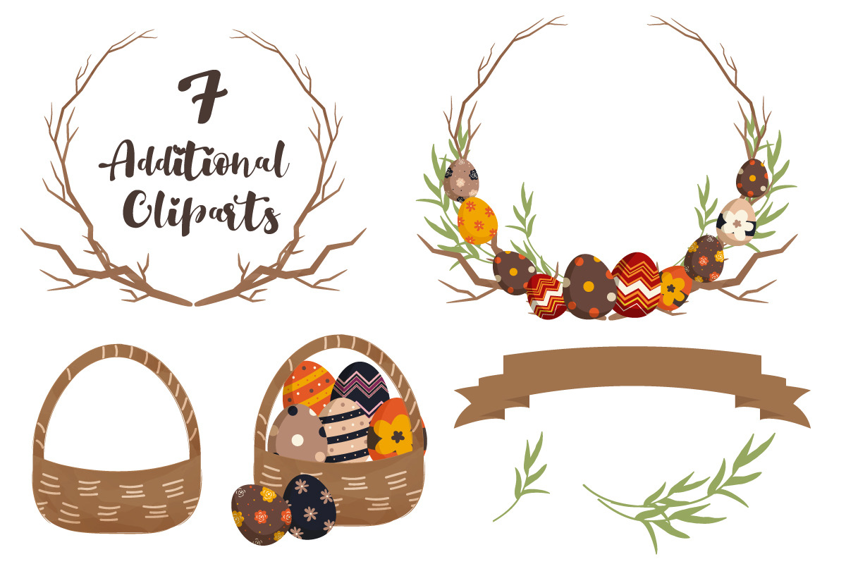 Easter Eggs Clipart Collection Set, a Decorative Illustration by DrawStudio1988 (Photo 3 of 6)