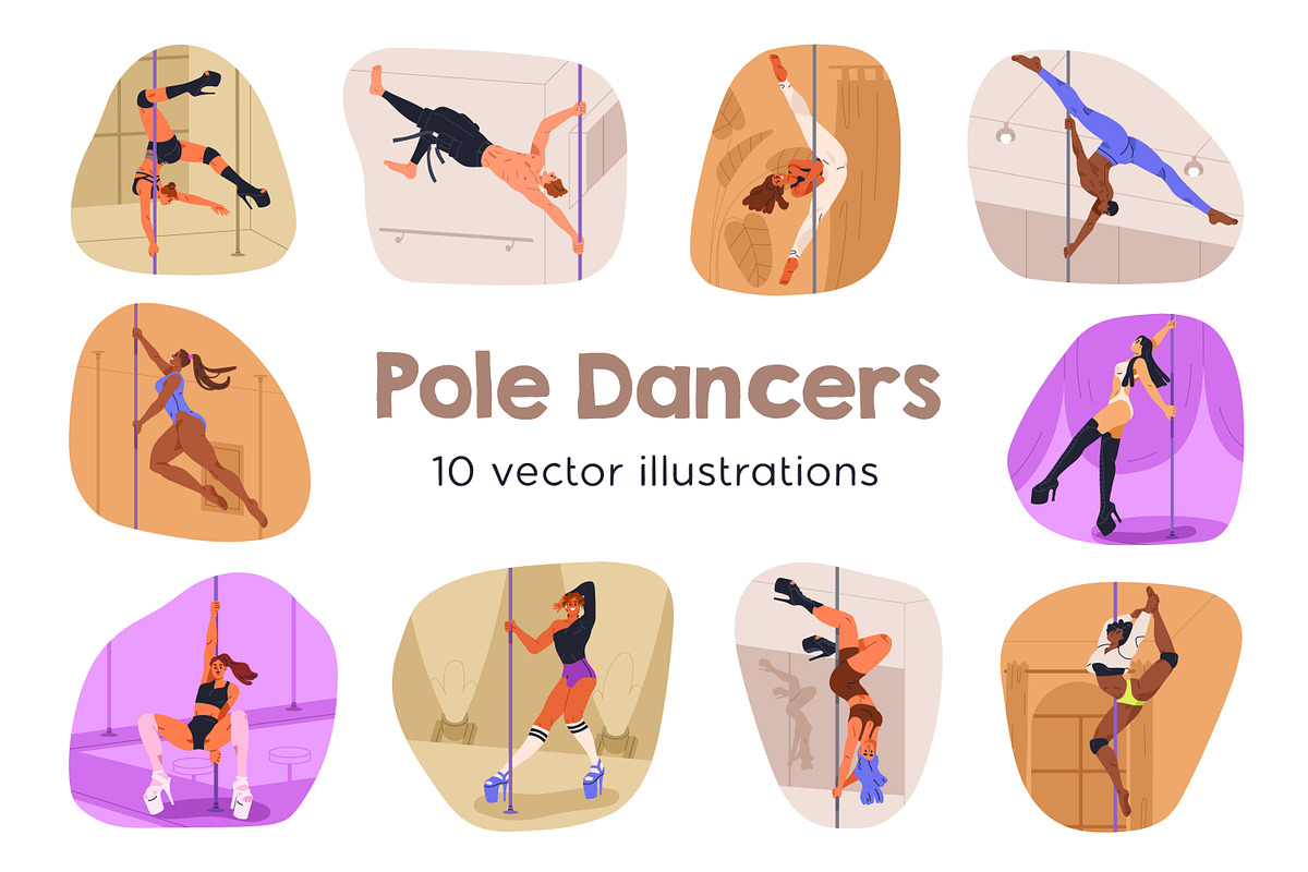 Pole dancers perform sexy dance set, a Sport Illustration by Good Studio (Photo 1 of 12)