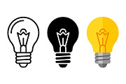 Light Bulb Vector Icon Graphic Set, a Solid Icon by Artonix (Thumbnail 2 of 2)