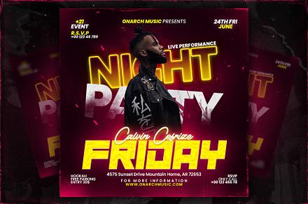Night Club Party Template, a Poster Template by Onarch Graphic