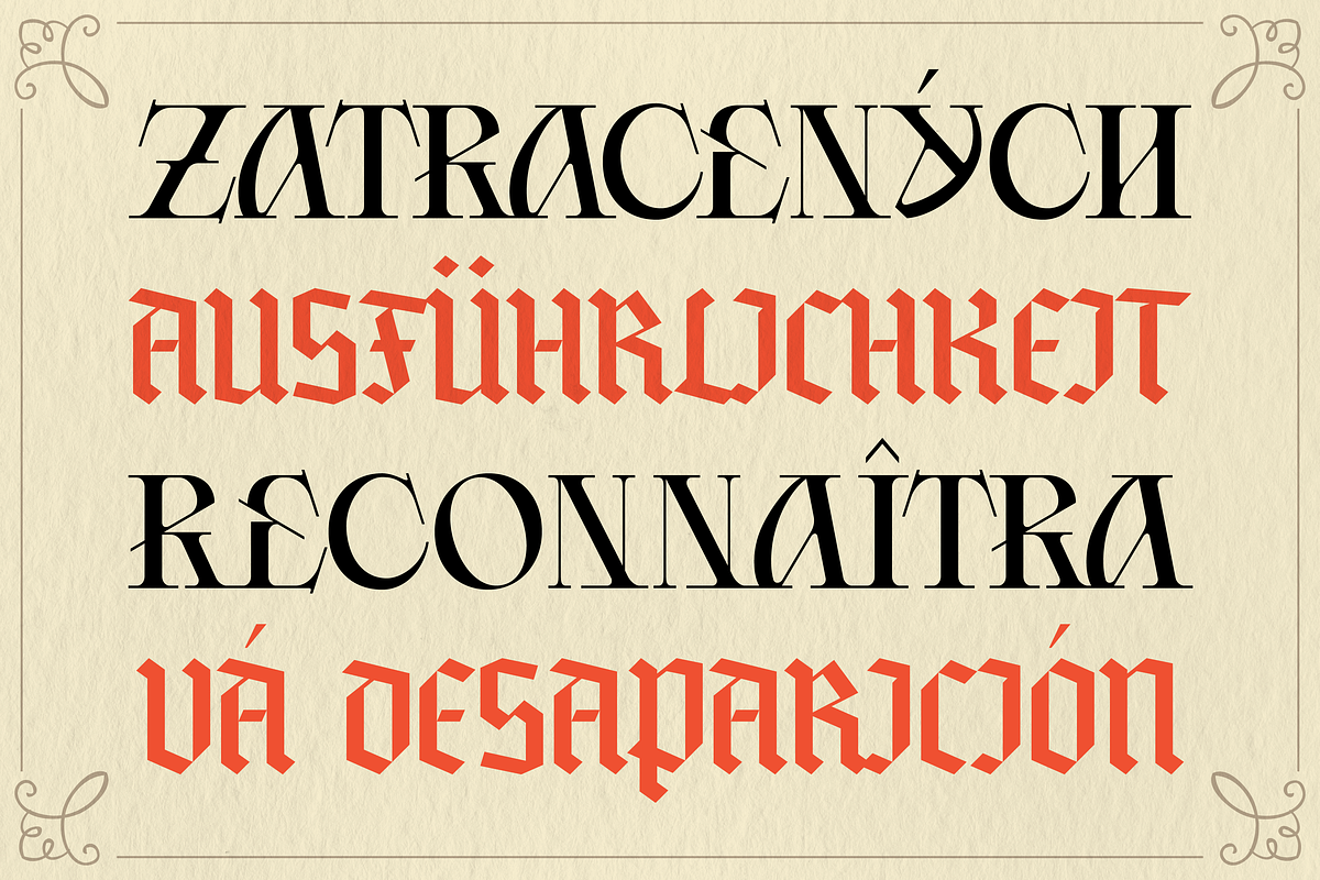Chroma Jeans, a Blackletter Font by Sitintahitam (Photo 5 of 9)