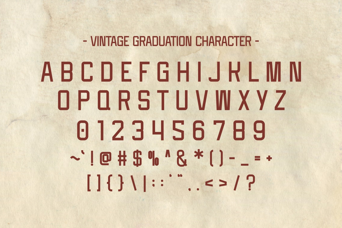 Vintage Graduation - Modern Font, a Sans Serif Font by Pian45 Studio (Photo 8 of 8)