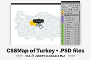Turkey - CSS & jQuery clickable map, a Templates & Theme by Popardowski (Thumbnail 1 of 2)