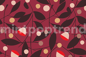 Tea Leaves Seamless Pattern