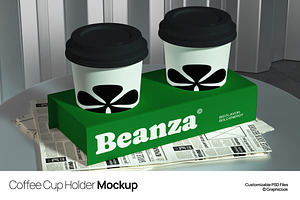 Coffee Cup Holder Mockup, a Cups & Container Mockup by graphicook