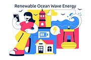 10 Renewable Ocean Wave Energy, a Technology Illustration by denayunebgt (Thumbnail 4 of 4)